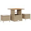 Ensemble de Canapés de Jardin vidaXL de 9 pièces avec Coussins Beige Poly Rattan Acacia, Ensemble de Salle à Manger de 3362021