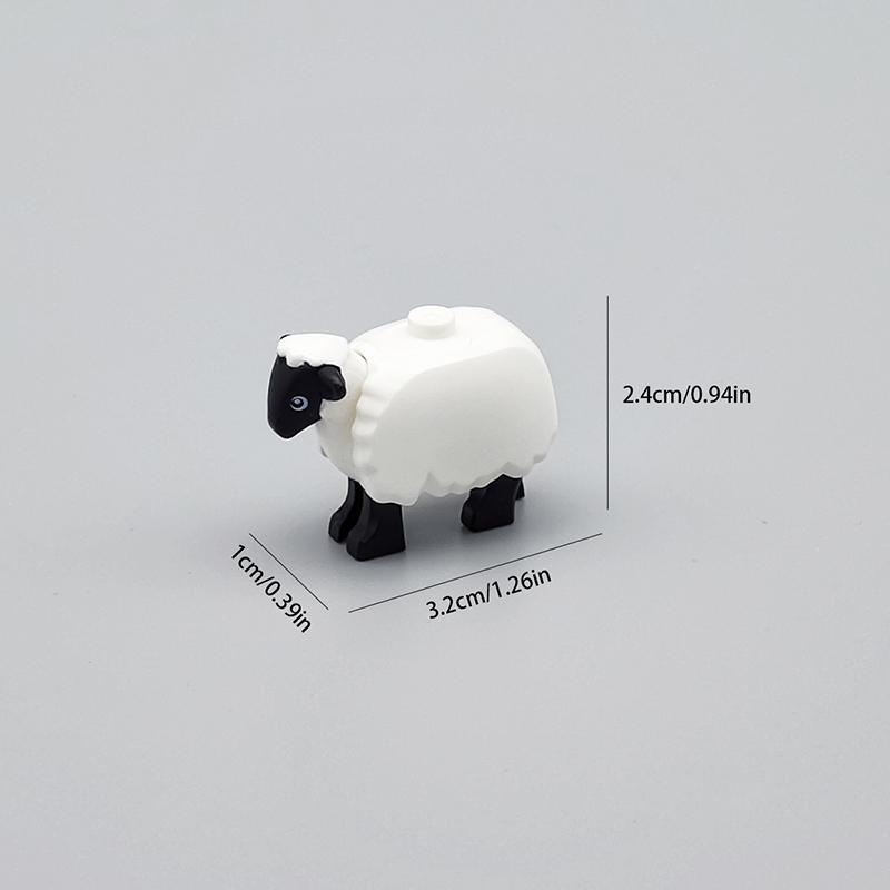 3PCS Animal Building Block Sheep DIY Assembly Small Particle Accessories Compatible with Major Brands