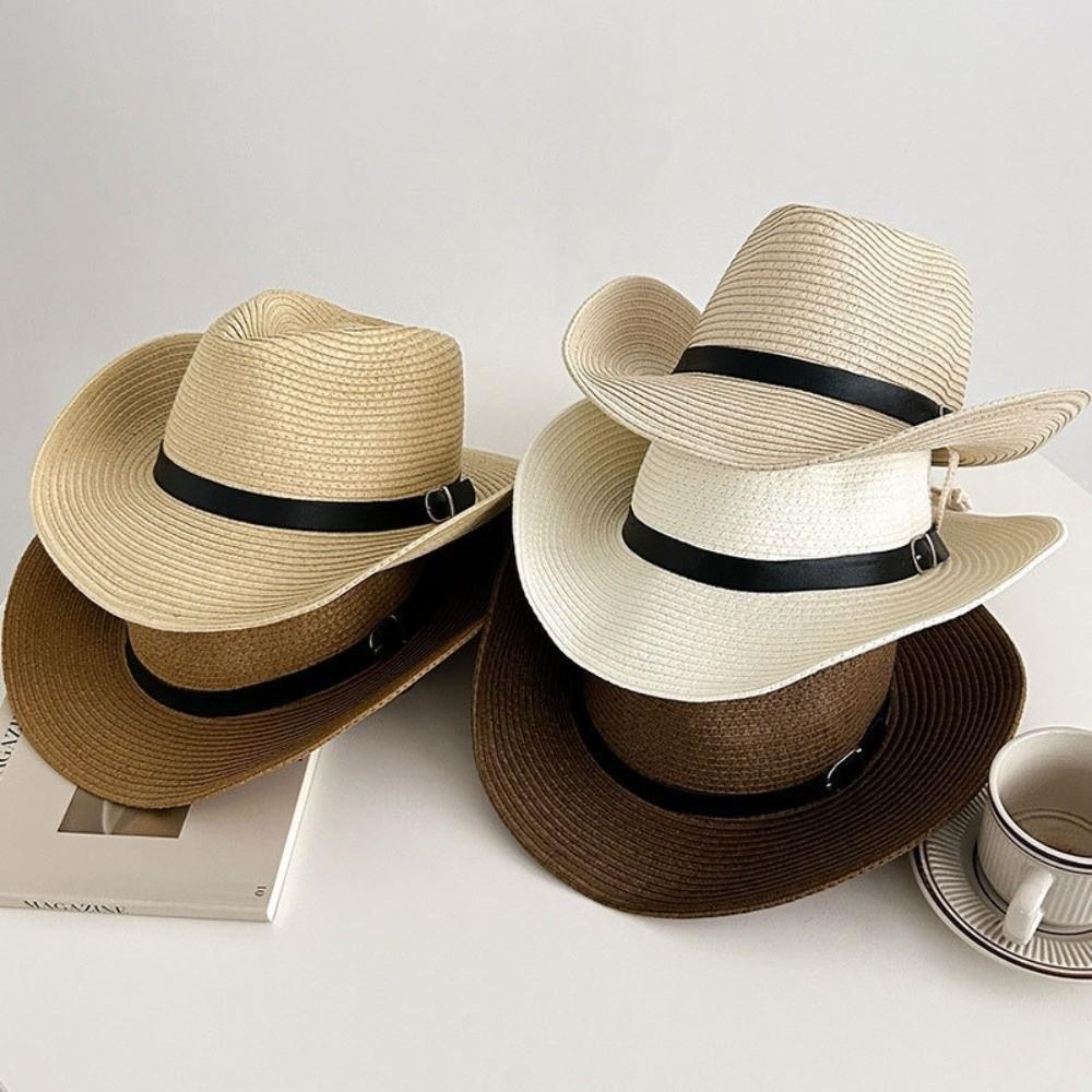 Breathable Western Cowboy Hat UV Protection Jazz Hat Fashion Beach Cap  Outdoor