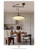 Vintage Walnut Wood Swing Arm Chandelier for Dining Table or Cafe Bar