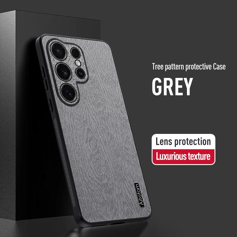 Slim Wood Grain Leather Case For Samsung Galaxy S26 Ultra S25 Edge S24 FE S23 S22 Plus A57 A37 A56 A36 A26 A16 A35 A25 A15 5G Shockproof Case Cover