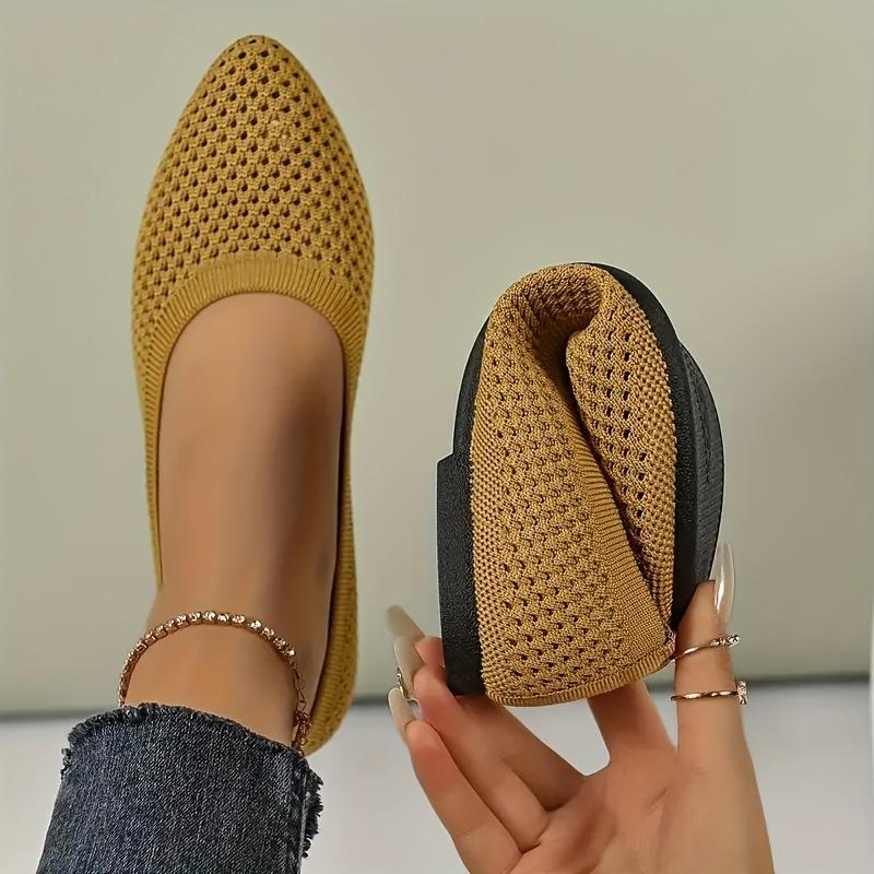 

Женские лоферы большого размера в полоску на мягкой подошве, весна-лето 2025, дышащие вязаные туфли на плоской подошве 41