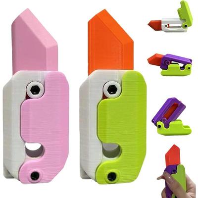 Zappelspielzeug Messer Rübenmesser 3D-Druck Zappelmesser Spielzeug Zappelspielzeug Erwachsene Kunststoff EDC Zappelspielzeug Angst Stressabbau Spielzeug Lustige Zappelkarotte