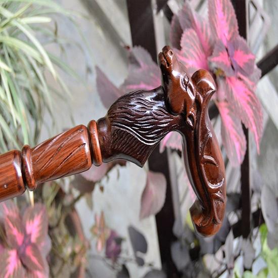 Reindeer Wooden Hand Carved Cane Artistic Hand Carved Walking Stick for Style and Support