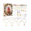 Schmuck Adventskalender Weihnachtsüberraschungsgeschenk Armband Halskette Ringe Ohrringe
