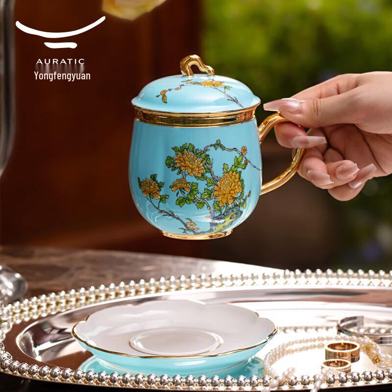 Yongfengyuan Lady Ceramic West Lake Blue Tea Set