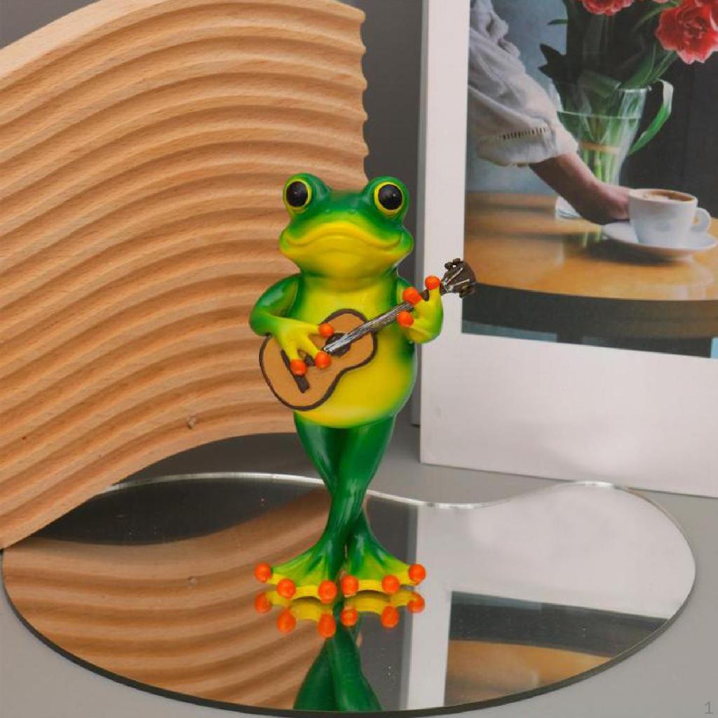 Frog Figurine Decor Accessories Cute Resin Animal Birthday Gifts Sculpture Statue for Bedroom