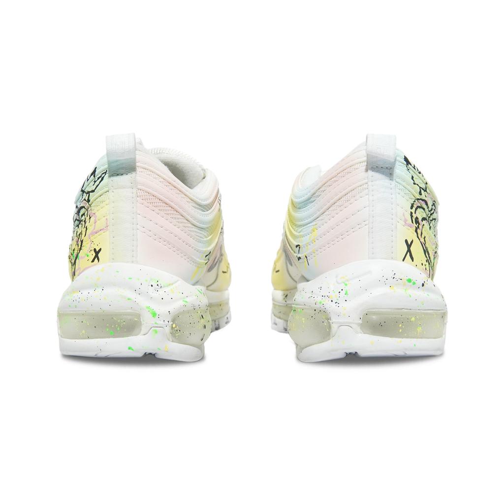 Nike Air Max 97 Abrasion Resistant Low top Running Shoes Unisex White Pink Blue 921826-101(Team252-)