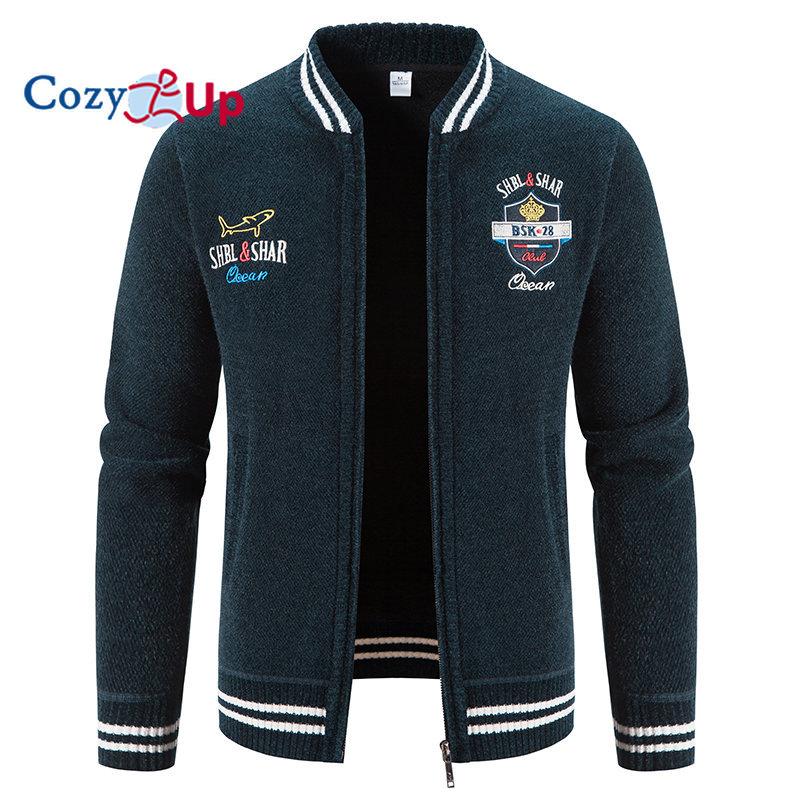 Cozy Up Erkek Kazak Hırka Kazak Fermuarlı Kazak Kazak Ceket Fitilli Örgü Fermuar Düz Renk Dik Yaka Günlük Günlük Giyim Giyim Kış