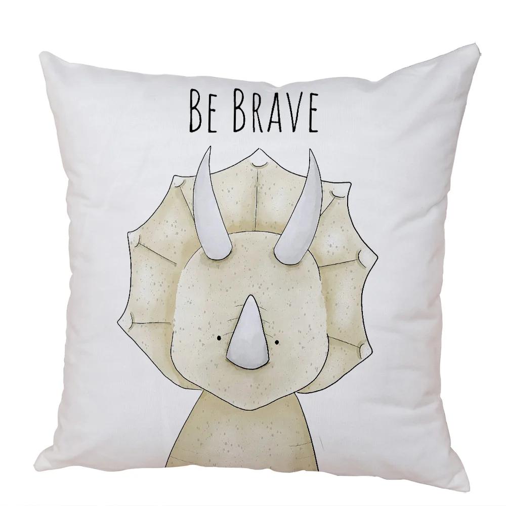 Nordic Zebra Hippo Giraffe Lion Crocodile Pillow Case Decor Animal Cushion Cover for Sofa Home Peach Skin Pillowcase 45x45cm