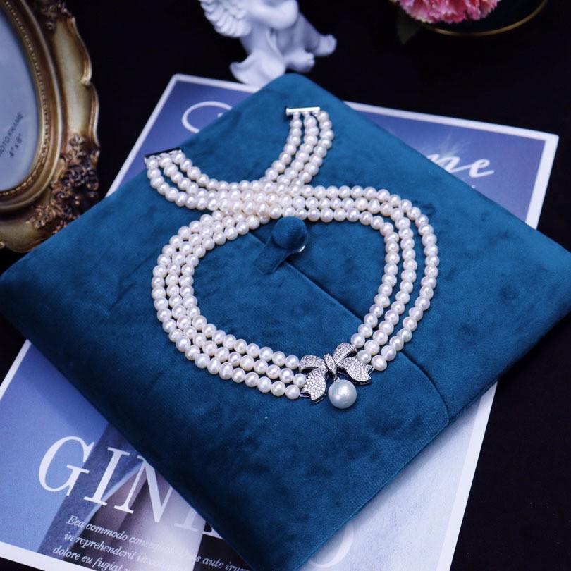 068 Women s Multi-layer Freshwater Pearl Clavicle Necklace - Elegant Princess Jewelry Gift