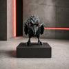 3D Printed Dark Crow Figurine, Spooky Raven Statue Sculpture, Realistic Miniature Bird Ornament for Halloween Home Office Decoration