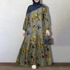 Printed V-neck Simple Loose Casual Long Plus Size Dress