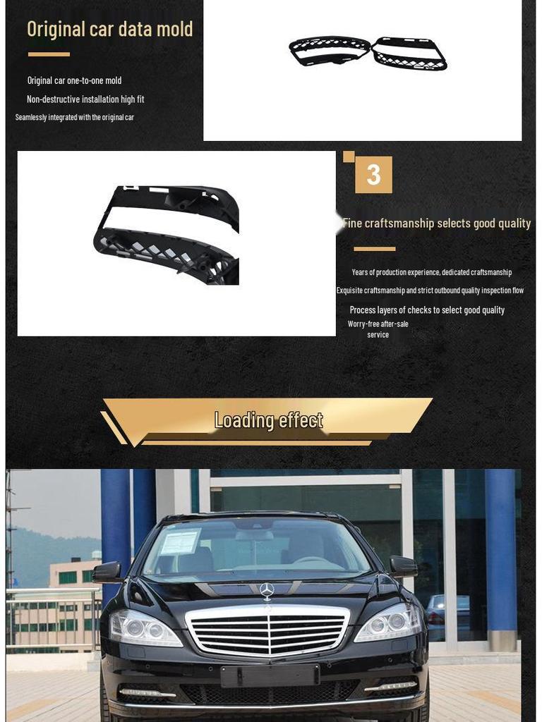 Chrome-Plated Daytime Running Light Frame for W221211 Fog Light Grille S350/S400