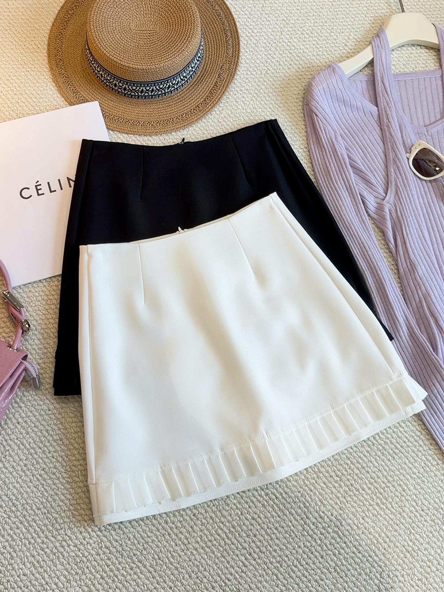 Trendy Wood Ear Lace Hem Patchwork Bodycon Short Skirt - Women s 2026 Spring/Summer Slimming A-line Skirt Small белый