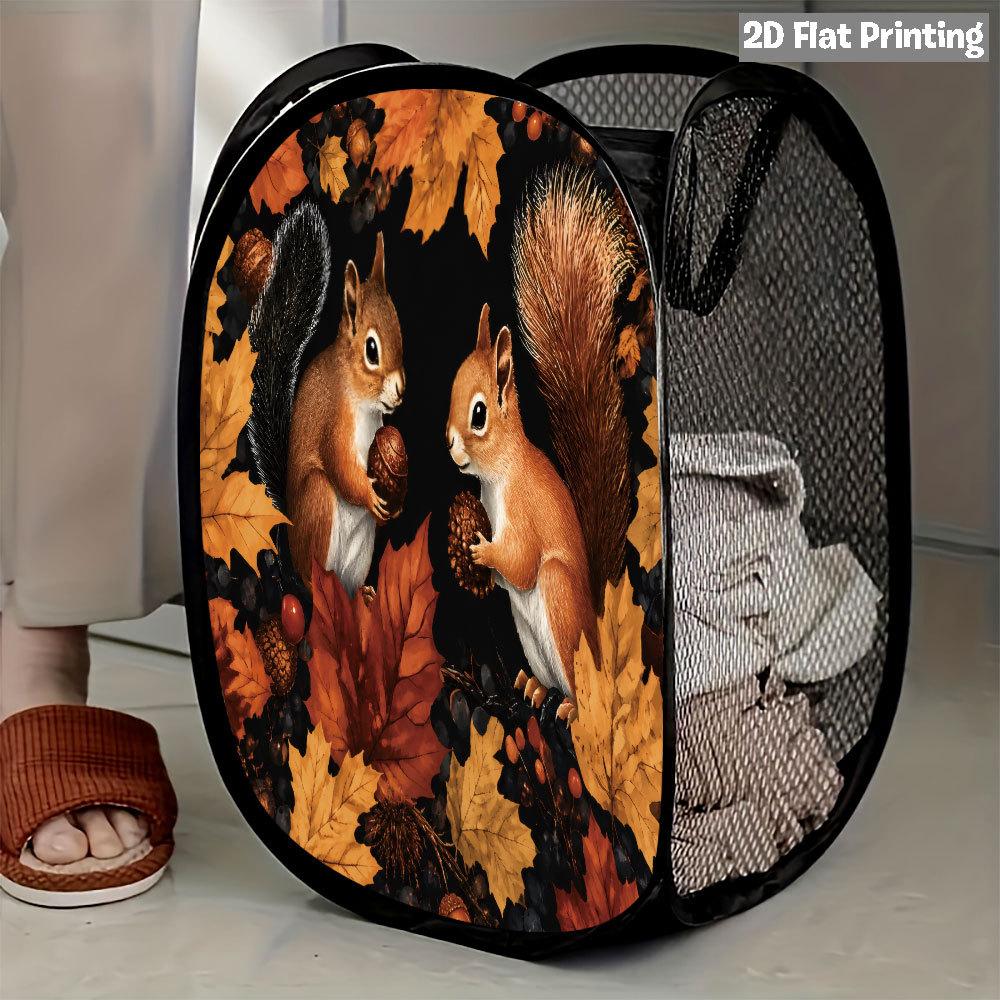 1Pcs Autumn Sunflower Pumpkin Series 3 Pop-Up Laundry Hamper Expandable Mesh Hamper Basket for Room Bedroom Bathroom Organization Contemporary Storage