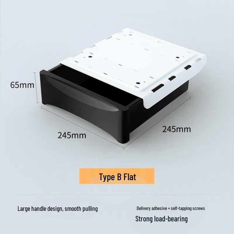 Hidden Under-Desk Adhesive Drawer for Workspace Organization