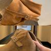 Height increase~ Double tube circumference small western boots round head suede piling boots medium long boots women's autumn and winter