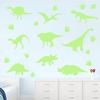 Yousheng 1 Sheet Glow-in-the-Dark Dinosaur Wall Stickers Waterproof Dinosaur Footprint Wall Decals Dinosaur Stickers for Nursery Kids