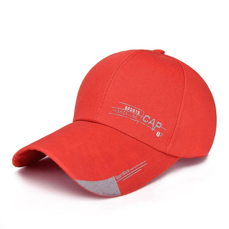 

Спортивная летняя бейсбольная кепка с длинными полями для мужчин и женщин, шляпа для папы, солнцезащитные шляпы, бейсболка Snapback Trucker Cap 55-60cm красный