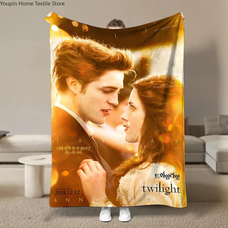 Warm Soft Classic Movie T-Twilight Print Blanket Fluffy Children and Adults Sofa Plush Bedspread Throw Blanket for Sofa Bed