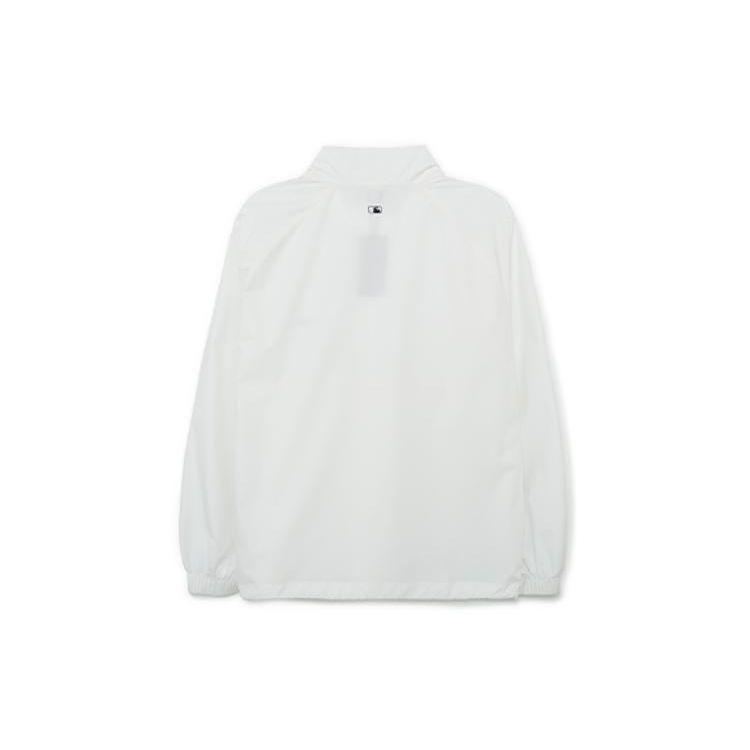 MLB Los Angeles Dodgers Solid Color Drawstring Logo Half-Zip Long Sleeve Jacket Men Jackets White 3AWJB0233-07WHS