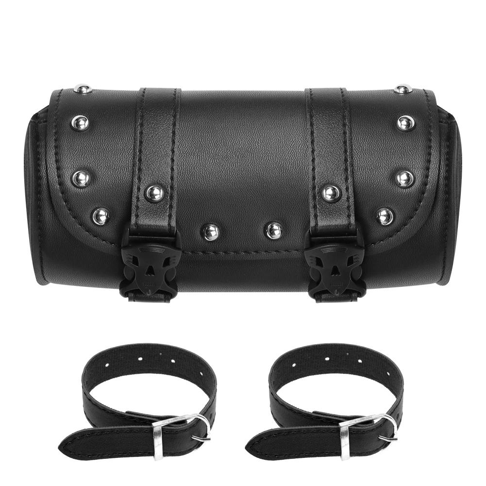 Motorcycle Universal Fork Bag Leather Saddlebags Tool Bag Storage Pouch Waterproof for Sportster
