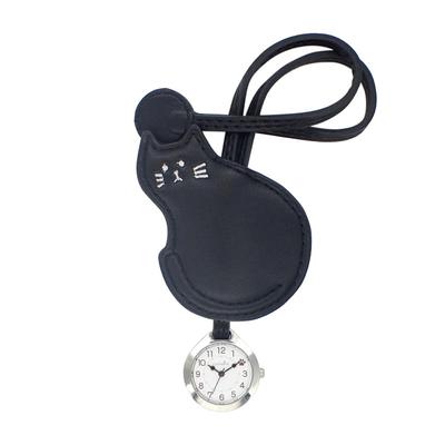 [Follow] IWAWP Catmint Turning Cat Hang Watch E03423A-6 Black Women's Pocket Watch