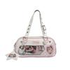 Star Letter Shoulder Bag With Adjustable Shoulder Strap Zipper Design Leather Pu
