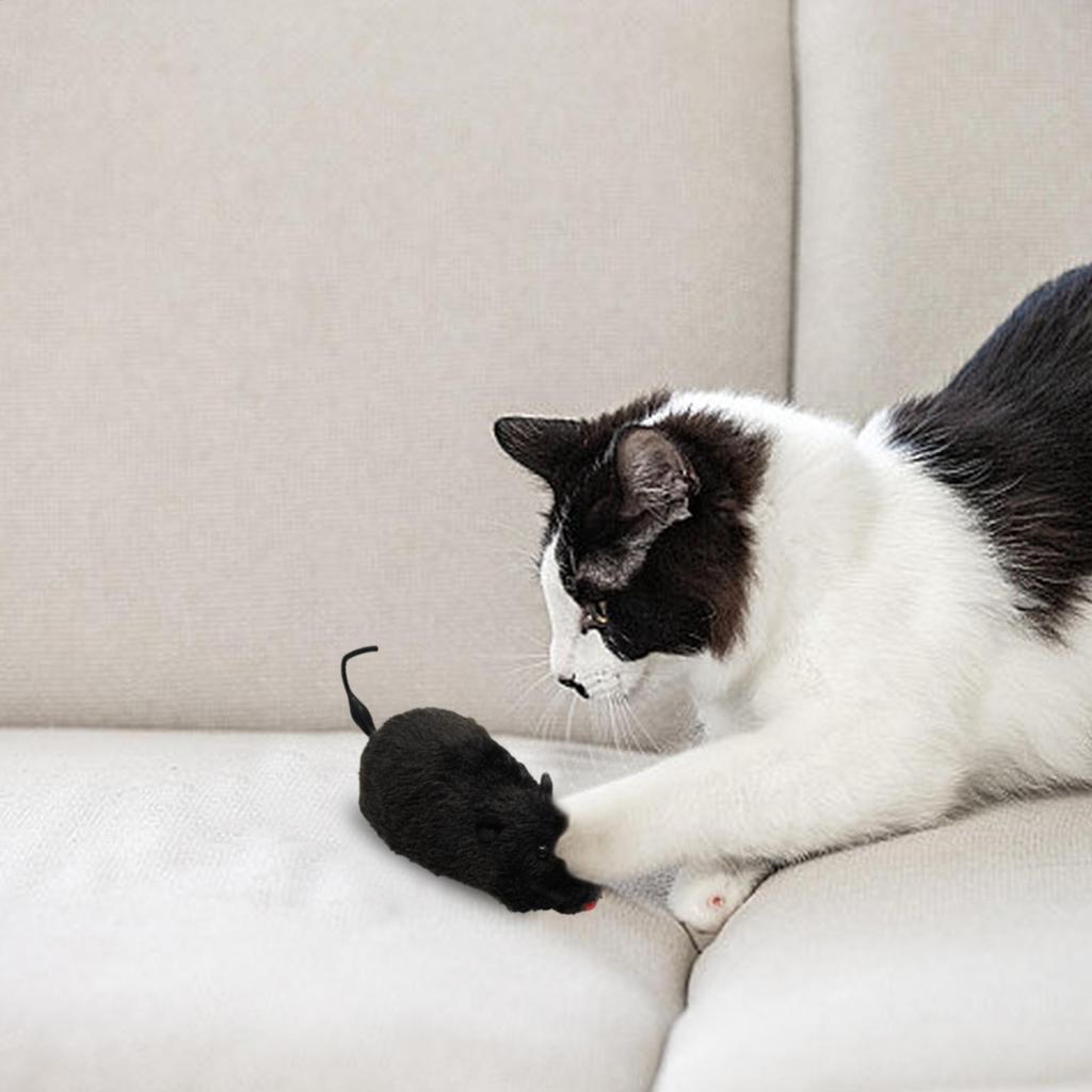 ABS Moving Mouse Cat Toy Moving Plush Cat Toys In Mouse Shape Interactive Decorative Cat Chasing Toys Funny Kitten Stuffed Toy