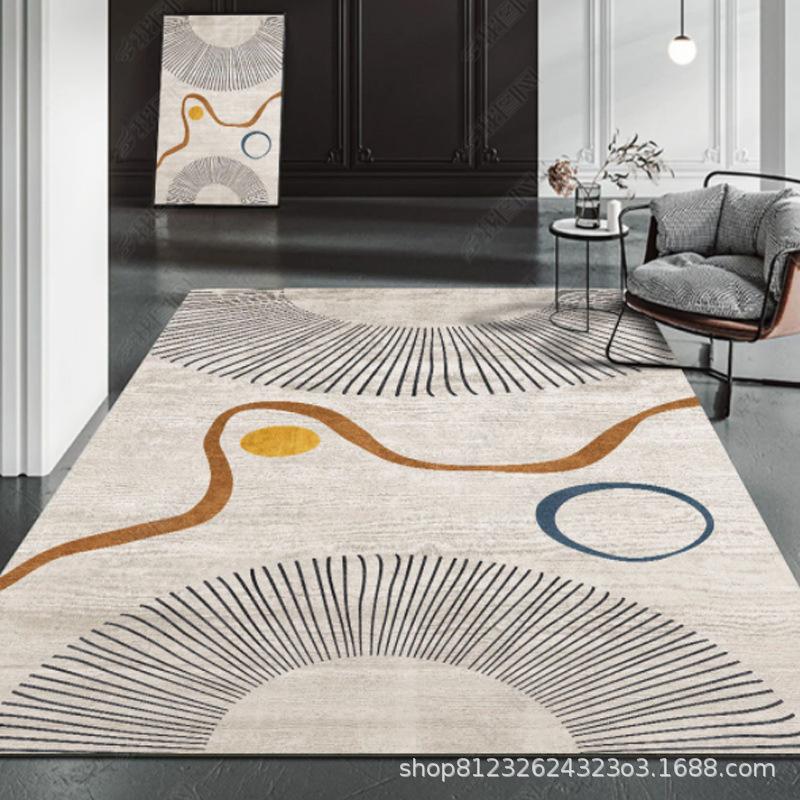 Nordic Living Room Carpet: Modern Simple Luxury Floor Mat for Bedroom & Coffee Table, Washable.