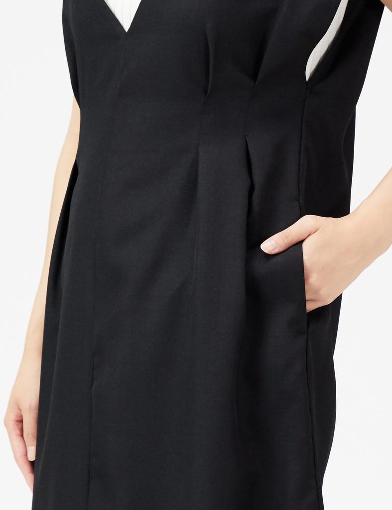 [NATURAL BEAUTY BASIC] Casual Dress with Waist Tuck Jumper Skirt, Women's, Black, Size M