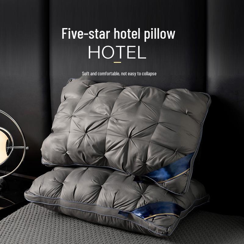 Hilton 2025 High-Neck Support Pillow with Twisted Pattern - Non-Collapsing Core