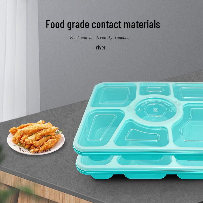 Disposable 6+1 Compartment Meal Box with Anti-Theft Buckle