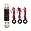 3 Phase Ampere Meter Modular Current Meter Gauges Indicator Din Rail Mount LED Digital Ammeter AC80V~500V 1~100A