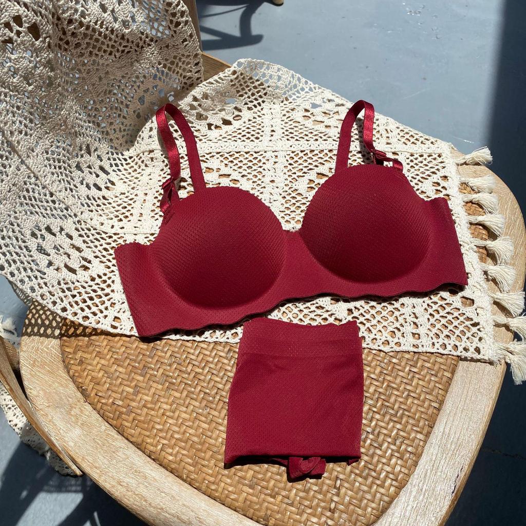 Damen kabelloser Push-Up nahtloser Halbschalen-BH für kleine Brüste