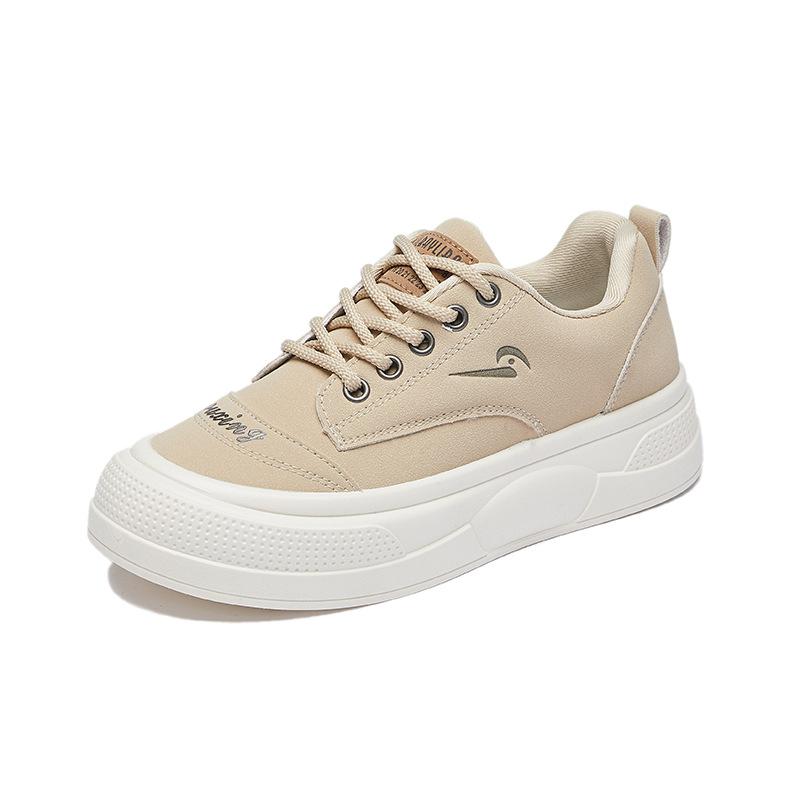 Spring student versatile little white board shoes women's niche plain platform casual shoes retro simple sports shoes