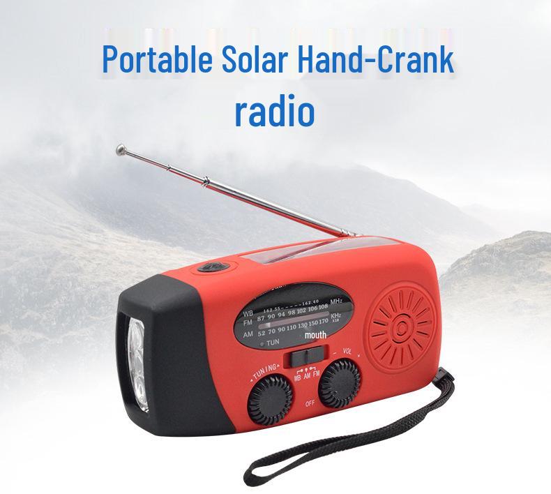 2000mAh Solar Hand Crank Emergency Radio with USB Charging and Disaster Prevention
