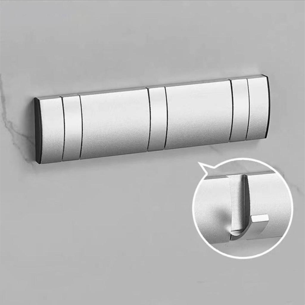Wall-Mounted Folding Hook for Bathroom, Kitchen, Living Room, Wardrobe - 1 To 6 Row Hooks for Coats, Hats, and Clothes.