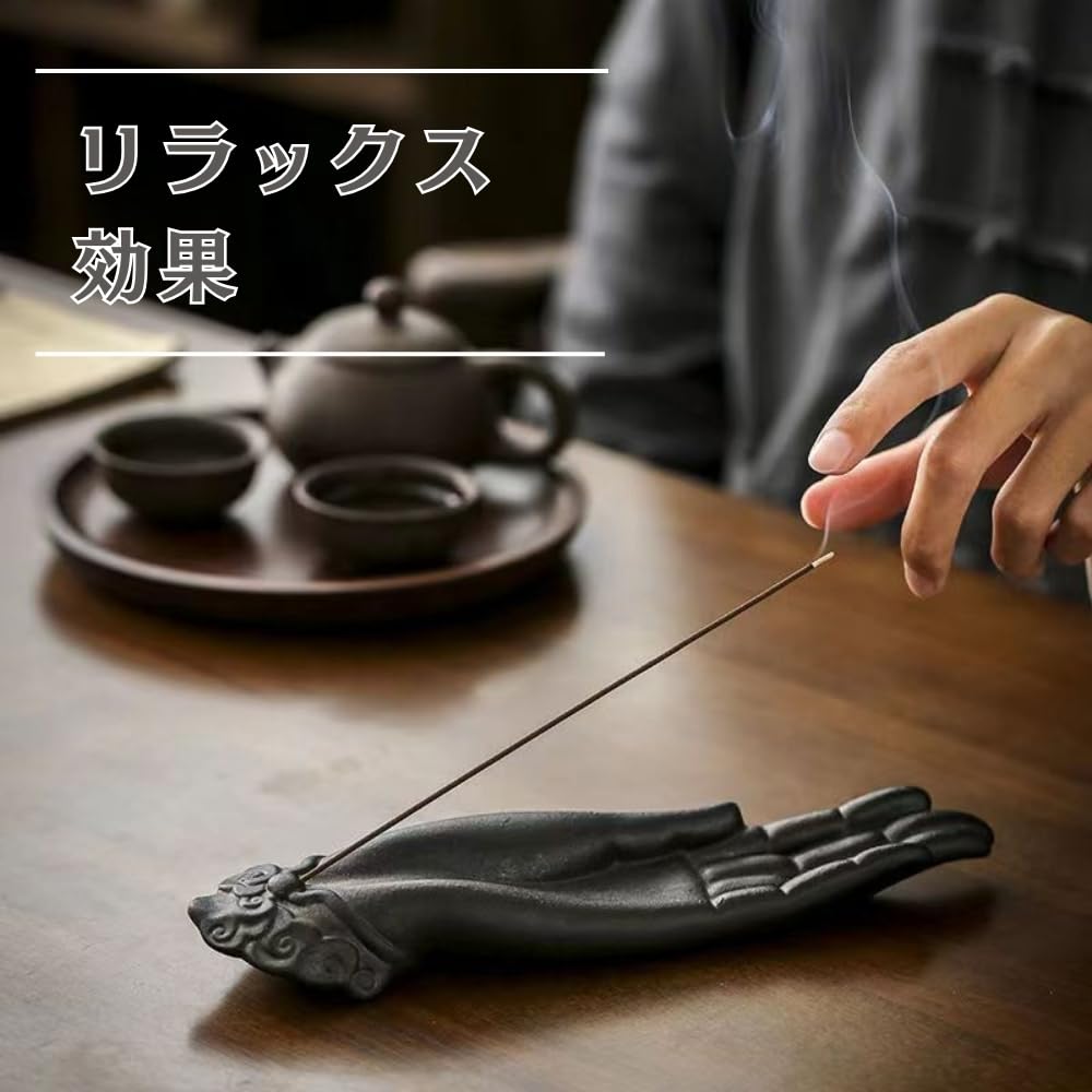 JP Number Incense Holder Stylish Incense Stick Holder Incense Plate Buddha Statue Hand Inso Feng Shui Good Luck Attraction Purification Interior