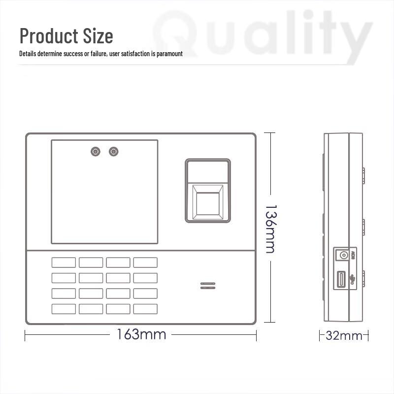 Deli 13888CS Facial and Fingerprint Attendance Machine CN plug (adapter included)