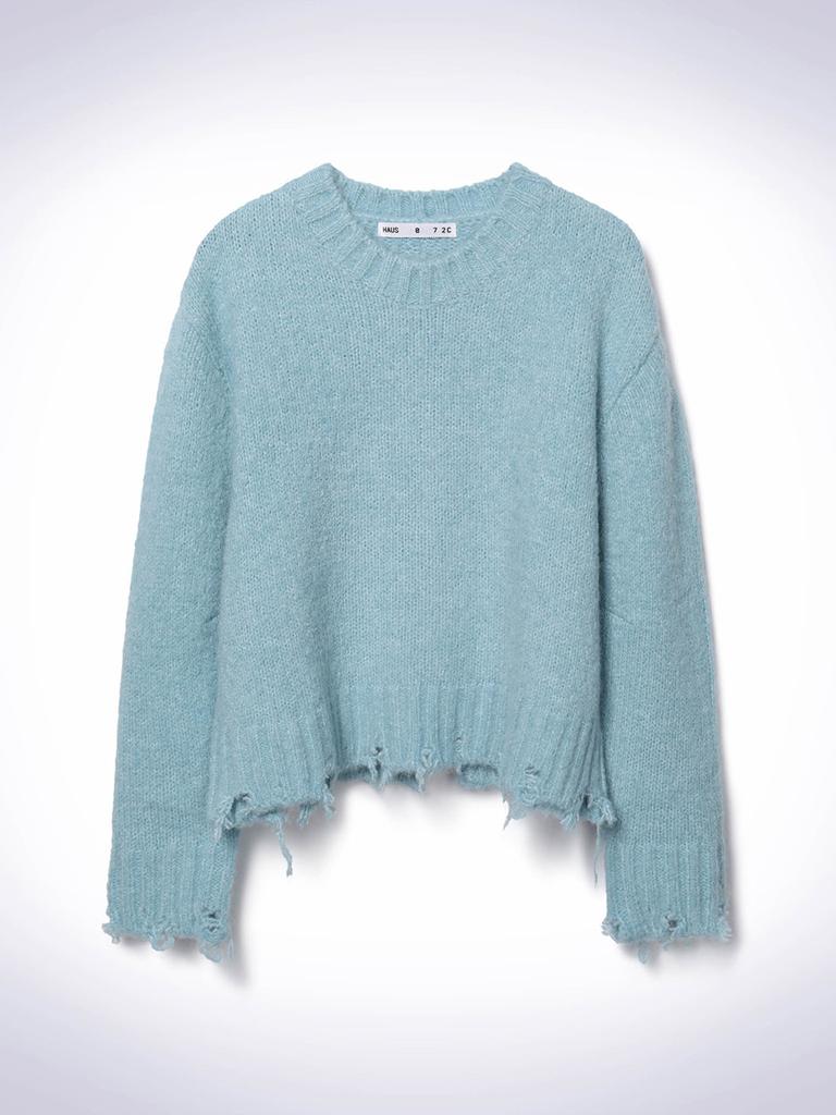 HAUS072C Puff Damage Knit Sky