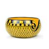 Painted Gorgeous Stoneware Yarn Ball Storage Bowl with Innovative Dispensing Curl | Knitting & Crochet Accessions (Medium, Curry Yellow)