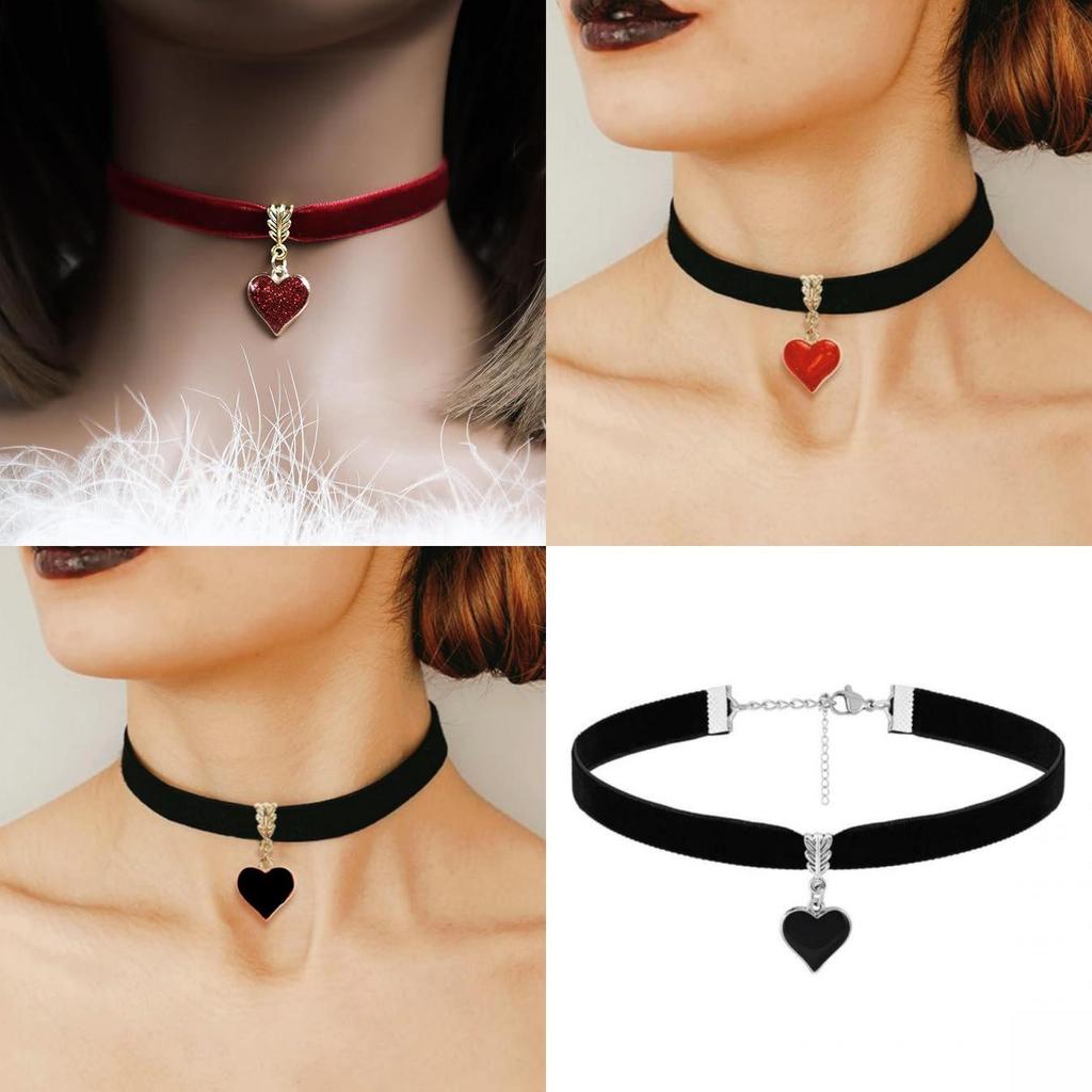 Gothic Jewelry Heartshaped Cross Pendant With Chain For Men Women