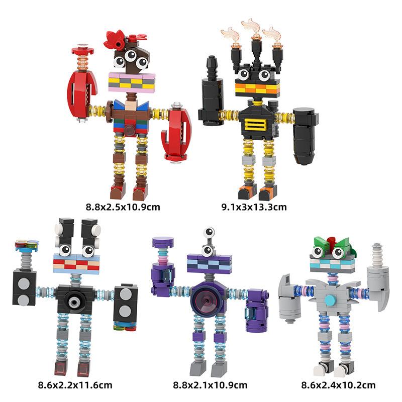 MOC My Singing Monster Baustein-Sets Musik Roboter Chor Spiel Steine Cartoon Monster Steine Montage Spielzeug Kinder Geburtstagsgeschenk
