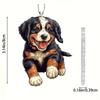Adorable Cartoon Black Dog Acrylic Car Ornament For Stylish Interior Decoration