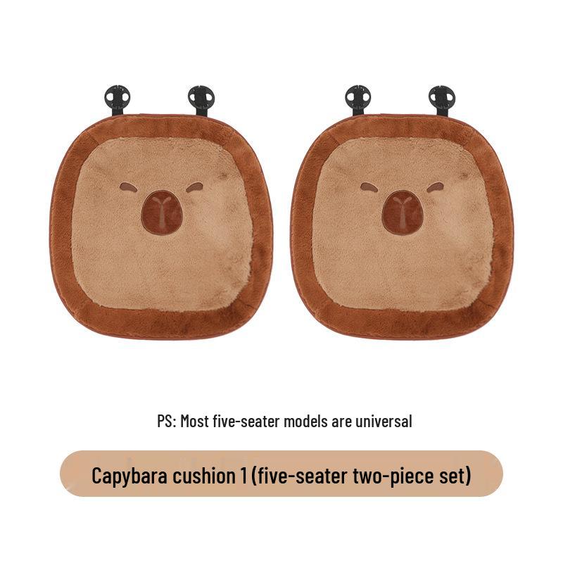 

Winter Capybara Cartoon Plush Car Seat Cushion - Non-slip Back Row for Women Default