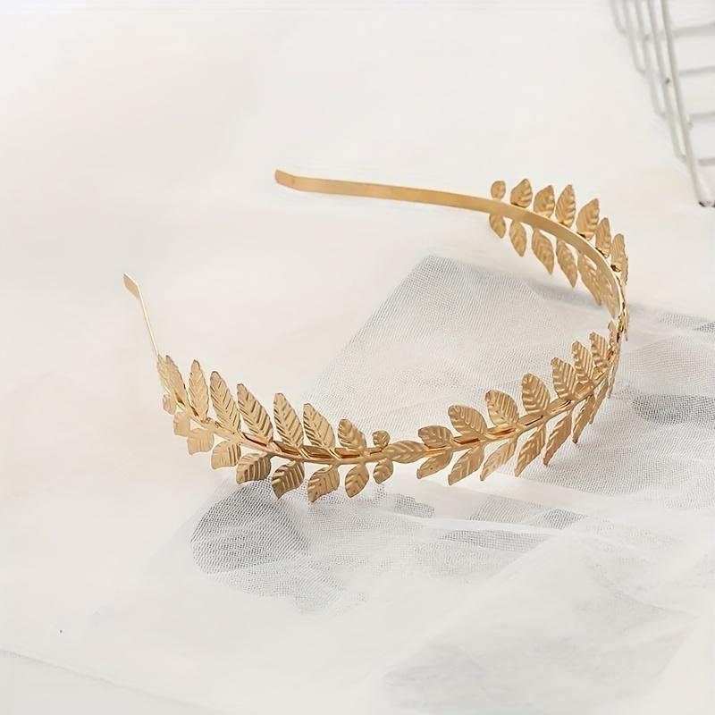 Bride Wedding Hair Accessories Greek Gold Leaf Headbands for Women Roman Diadem Crown Tiaras Headpiece Headdress