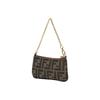 Fendi Kabelka Baguette Celoplošný potisk Látka s monogramem FF Mini tote taška přes rameno Dámský styl Hnědá