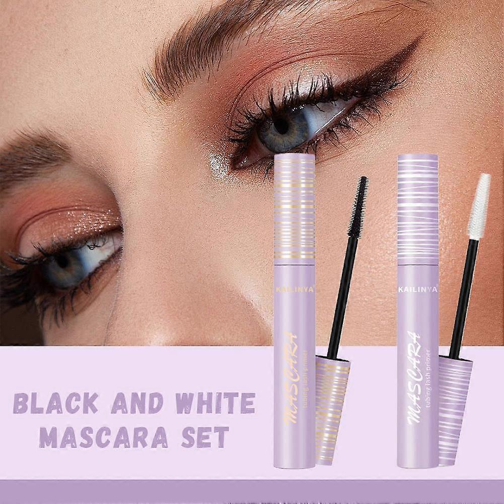 Dual-Color Black And White Mascara Set For Lengthening And Volumizing 8ml Smudge-Proof Formula